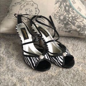 Zebra print formal high heels